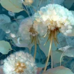 Glasschilderij 80x120cm Paardenbloemen