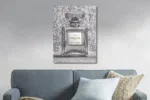 Glasschilderij met goudfolie Zilveren parfumflesje 1
