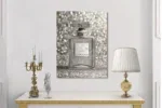 Glasschilderij met goudfolie Zilveren parfumflesje 2