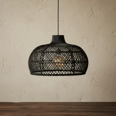 Maze rotan hanglamp zwart - Ø 57x36 cm