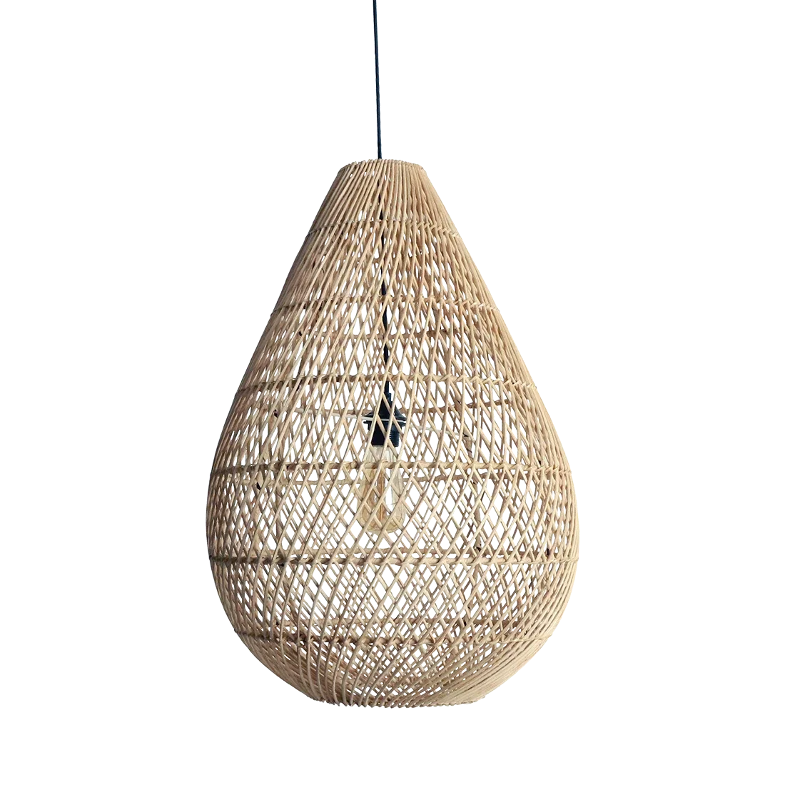 LIRA00903A-0.webp Maze druppel rotan hanglamp naturel -Ø 45x65 cm - Afbeelding 1