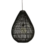 Maze druppel rotan hanglamp zwart - Ø 45x65 cm