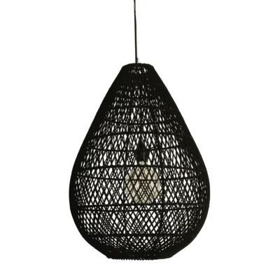 Maze druppel rotan hanglamp zwart - Ø 45x65 cm