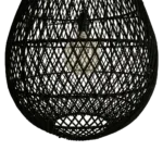Maze druppel rotan hanglamp zwart - Ø 45x65 cm - Afbeelding 3
