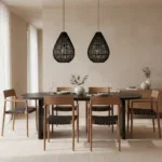 Maze druppel rotan hanglamp zwart - Ø 45x65 cm - Afbeelding 4