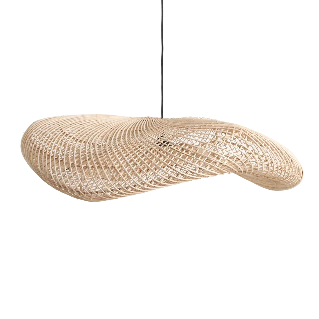 LIRA00915-0.webp Wave rotan hanglamp XL - Ø90x22 cm - Afbeelding 1