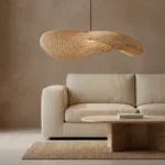 Wave rotan lamp  XXL - Ø115x35 cm - Afbeelding 2