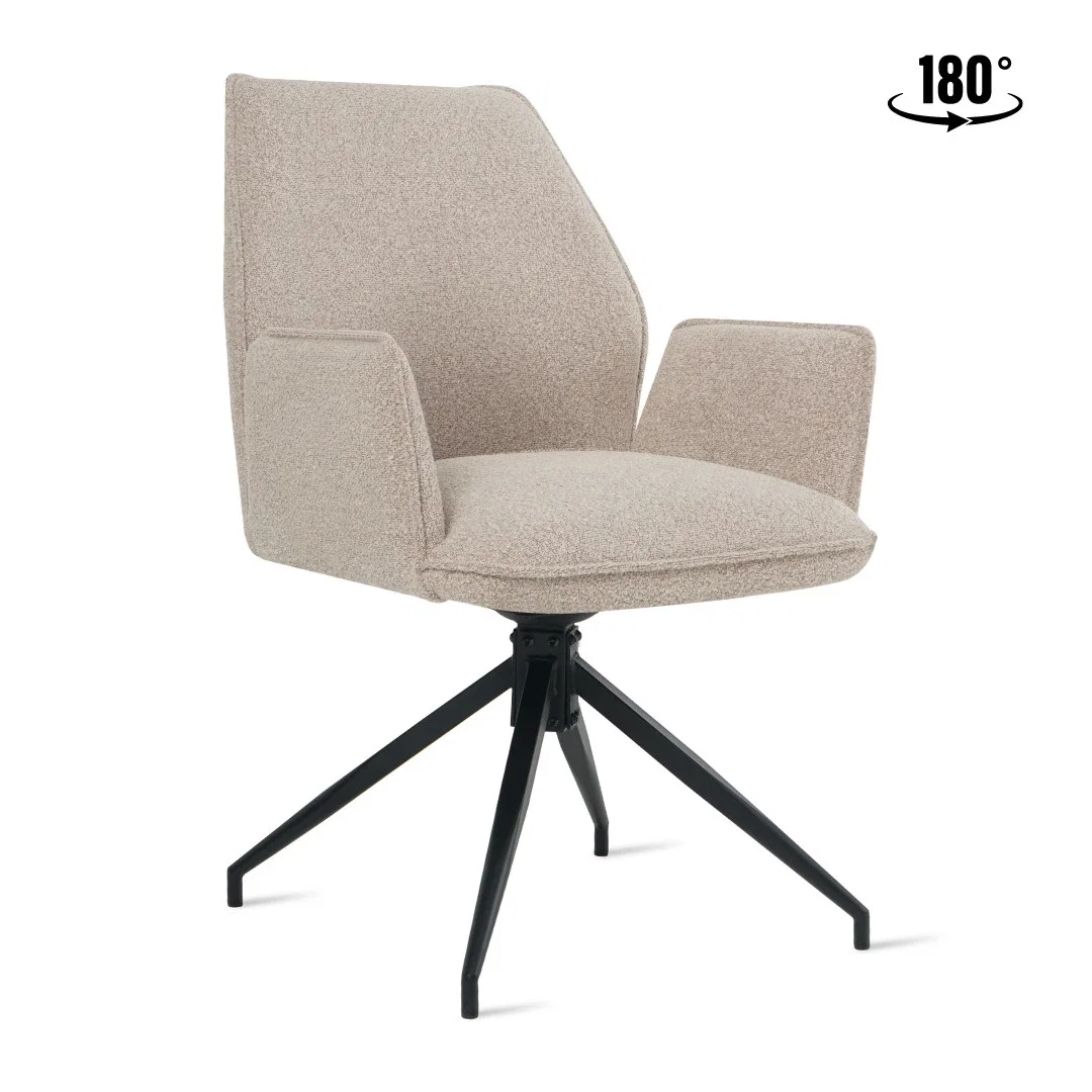 MFE-ES6B-TAU.webp Eetkamerstoel Jill - Bouclé Taupe - Afbeelding 1