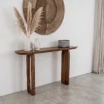 Bullnose mangohouten wandtafel bruin -140x35x80 cm