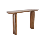 Bullnose mangohouten wandtafel bruin -140x35x80 cm - Afbeelding 2
