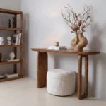 Bullnose mangohouten wandtafel bruin -140x35x80 cm - Afbeelding 3