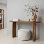 Bullnose mangohouten wandtafel bruin -140x35x80 cm - Afbeelding 7