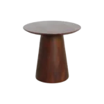 Bullnose mangohouten bijzettafel cone Ø 50 cm