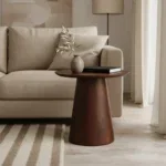 Bullnose mangohouten bijzettafel cone Ø 50 cm - Afbeelding 5