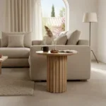 Bullnose bijzettafel reversed naturel Ø 50 cm - Afbeelding 4