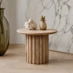 Bullnose bijzettafel reversed naturel Ø 55 cm - Afbeelding 2