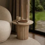 Bullnose bijzettafel reversed naturel Ø 55 cm - Afbeelding 4
