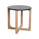 Marmeren bijzettafel rond - zwart