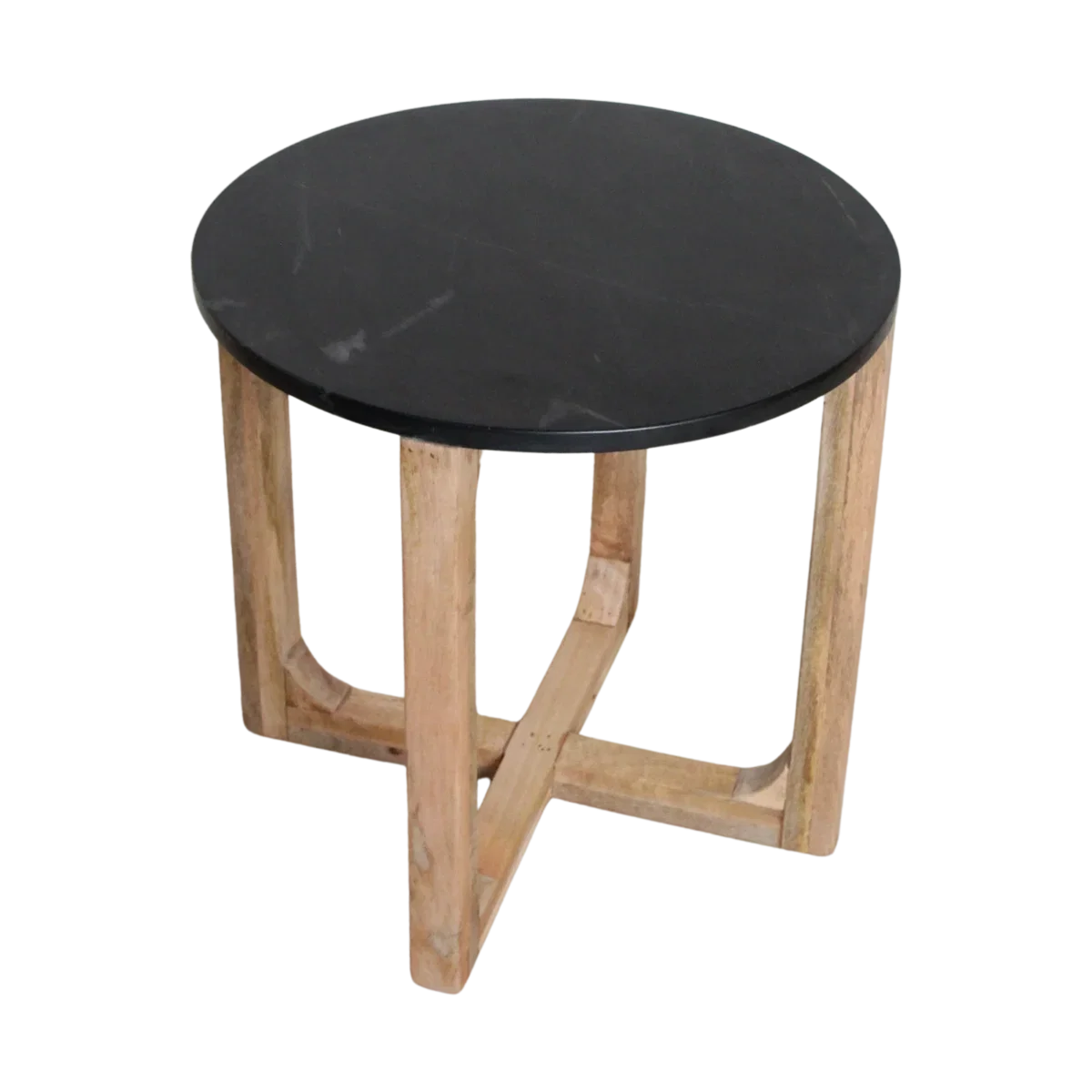 Marmeren bijzettafel rond - zwart - Afbeelding 5