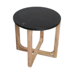 Marmeren bijzettafel rond - zwart - Afbeelding 5