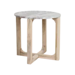 Marmeren bijzettafel rond - fantasy bruin