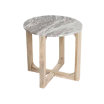 Marmeren bijzettafel rond - fantasy bruin - Afbeelding 5