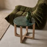 Marmeren bijzettafel rond - groen - Afbeelding 4