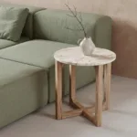 Marmeren bijzettafel Créme - 50x50x50 cm - Afbeelding 6