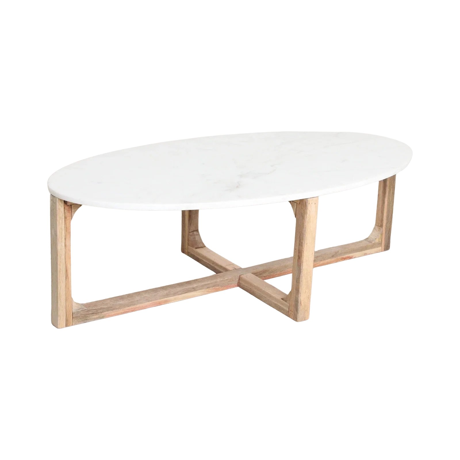 TAST00161-0-2.webp Ovale marmeren salontafel - Wit - 120x60x38 cm - Afbeelding 1