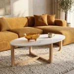 Ovale marmeren salontafel - Wit - 120x60x38 cm - Afbeelding 2