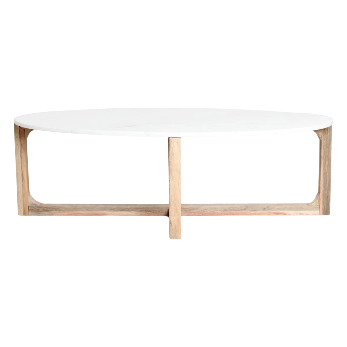 Ovale marmeren salontafel - Wit - 120x60x38 cm - Afbeelding 3