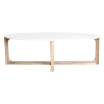 Ovale marmeren salontafel - Wit - 120x60x38 cm - Afbeelding 3