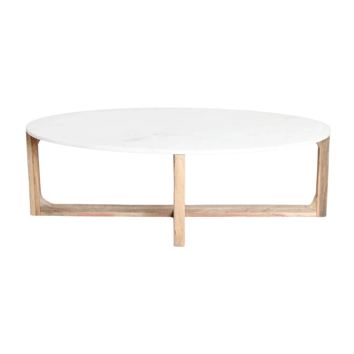 Ovale marmeren salontafel - Wit - 120x60x38 cm - Afbeelding 5