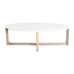 Ovale marmeren salontafel - Wit - 120x60x38 cm - Afbeelding 5