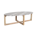 Ovale marmeren salontafel - Fantasy bruin - 120x60x38 cm