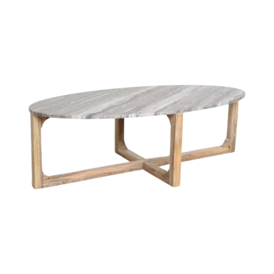 Ovale marmeren salontafel - Fantasy bruin - 120x60x38 cm