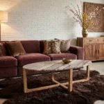 Ovale marmeren salontafel - Fantasy bruin - 120x60x38 cm - Afbeelding 2