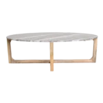 Ovale marmeren salontafel - Fantasy bruin - 120x60x38 cm - Afbeelding 3