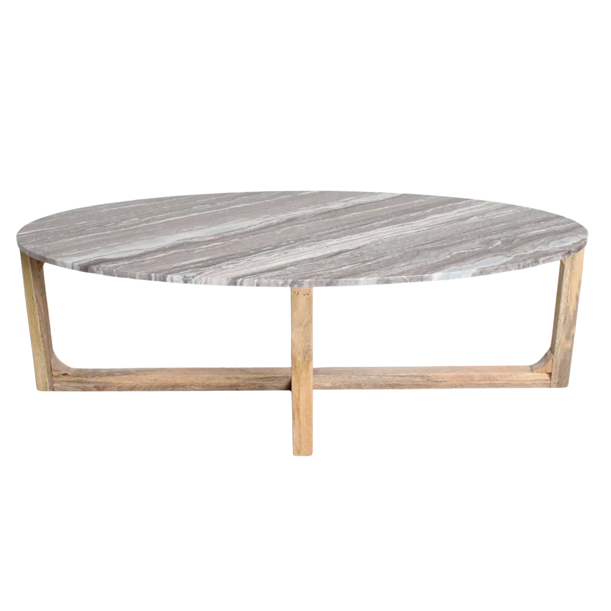 Ovale marmeren salontafel - Fantasy bruin - 120x60x38 cm - Afbeelding 5