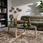 Ovale marmeren salontafel - Groen - 120x60x38 cm - Afbeelding 2