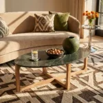 Ovale marmeren salontafel - Groen - 120x60x38 cm - Afbeelding 6