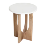Kuching marmeren bijzettafel - wit - Afbeelding 5
