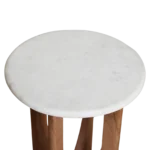 Kuching marmeren bijzettafel - wit - Afbeelding 6