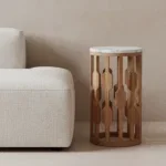 Atjeh marmeren bijzettafel - wit - Afbeelding 4