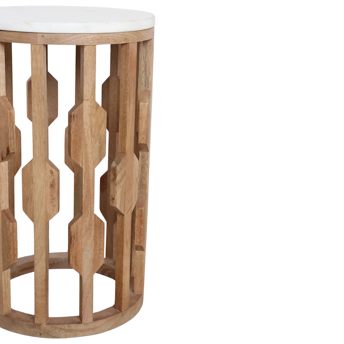 Atjeh marmeren bijzettafel - wit - Afbeelding 7