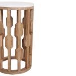 Atjeh marmeren bijzettafel - wit - Afbeelding 7
