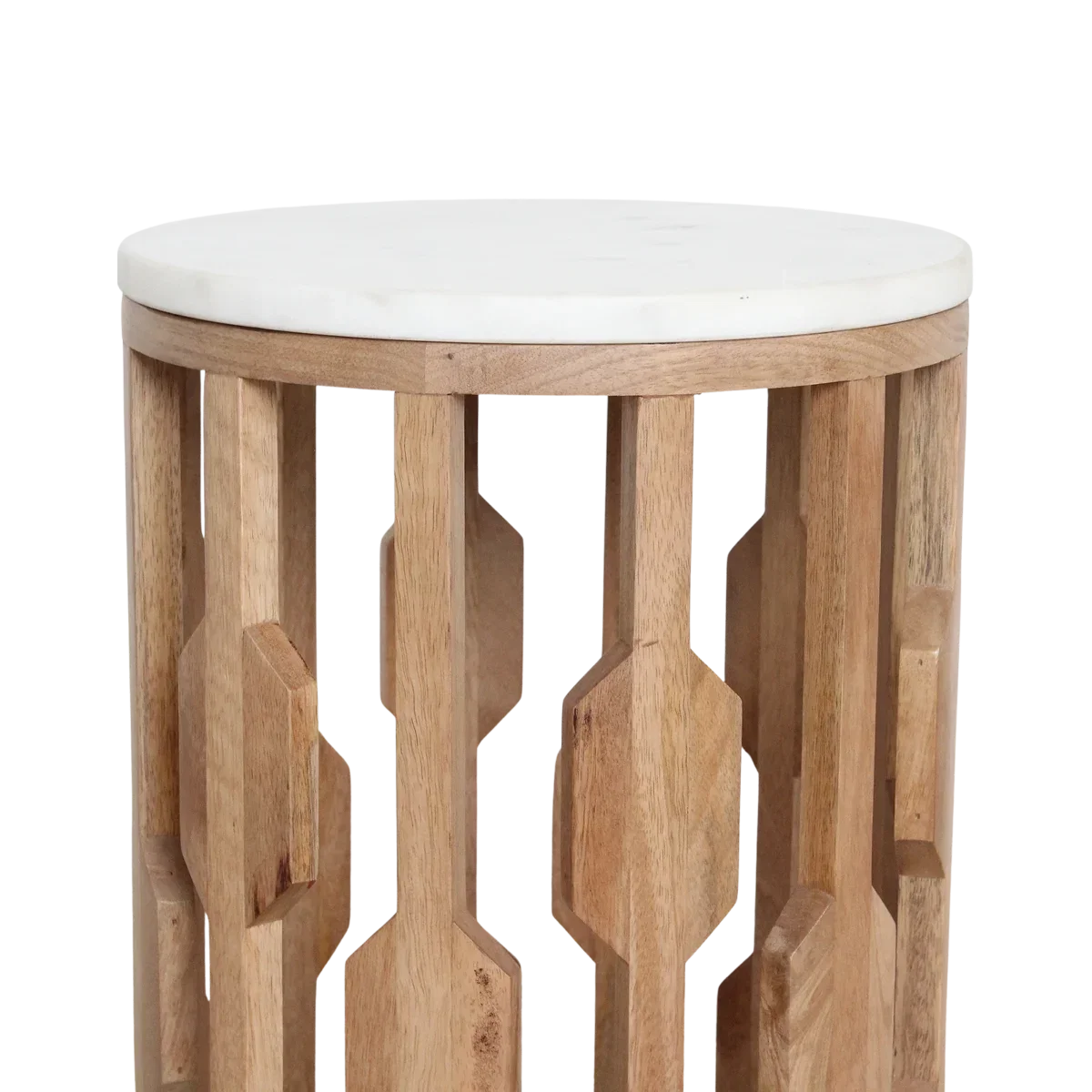 Atjeh marmeren bijzettafel - wit - Afbeelding 8