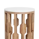 Atjeh marmeren bijzettafel - wit - Afbeelding 8