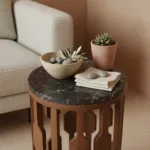 Lampung marmeren bijzettafel -zwart - Afbeelding 8