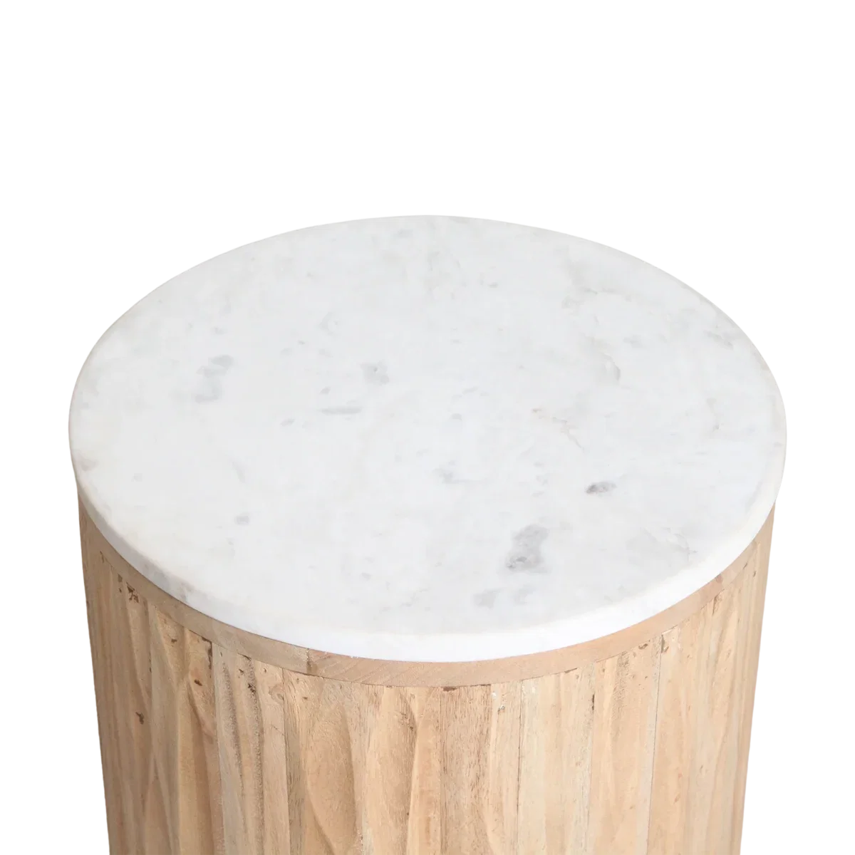 Malakka marmeren bijzettafel - wit - Afbeelding 5